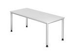 Schreibtisch, HxT 685 - 810 x 800 mm, 4 Rundrohrbeine, Breite 1800 mm, alusilber / weiß kaiserkraft