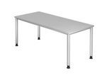 Schreibtisch, HxT 685 - 810 x 800 mm, 4 Rundrohrbeine, Breite 1800 mm, alusilber / lichtgrau kaiserkraft
