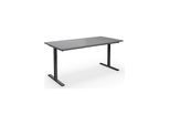 Mehrzwecktisch DUO-T, gerade Platte, HxT 740 x 800 mm, Breite 1600 mm, lichtgrau, schwarz kaiserkraft