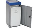 Wertstoffsammler mit Flügeltür, einzeln, Volumen 70 l, Deckelfarbe Blau kaiserkraft