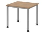 Schreibtisch, HxT 685 - 810 x 800 mm, 4 Rundrohrbeine, Breite 800 mm, alusilber / Nussbaum kaiserkraft
