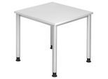 Schreibtisch, HxT 685 - 810 x 800 mm, 4 Rundrohrbeine, Breite 800 mm, alusilber / weiß kaiserkraft