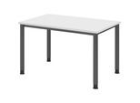 Schreibtisch, HxT 685 - 810 x 800 mm, 4 Rundrohrbeine, Breite 1200 mm, graphit / weiß kaiserkraft