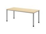 Schreibtisch, HxT 685 - 810 x 800 mm, 4 Rundrohrbeine, Breite 1800 mm, alusilber / Ahorn kaiserkraft