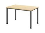Schreibtisch, HxT 685 - 810 x 800 mm, 4 Rundrohrbeine, Breite 1200 mm, graphit / Ahorn kaiserkraft