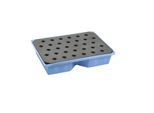 PE-Kleingebinde- und Palettenwanne, LxBxH 800 x 600 x 170 mm, Auffangvolumen 40 l, mit PE-Gitterrost kaiserkraft