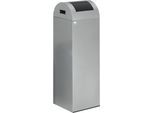 VAR Selbstlöschender Wertstoffsammler, Volumen 89 l, HxBxT 1045 x 320 x 320 mm, silber, Klappe anthrazit