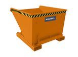eurokraft pro Kippbehälter inkl. Abrollmechanismus, Volumen 0,6 m³, LxBxH 1260 x 1070 x 835 mm, orange