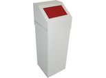 Wertstoffsammler aus Stahl, Volumen 65 l, mit rotem Deckel kaiserkraft