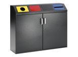 eurokraft pro Wertstoffsammelschrank, Volumen 4 x 50 l, antik-silber