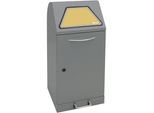 Wertstoffsammler mit Pedal, mit Inneneimer, Volumen 60 l, graualu/Struktur kaiserkraft