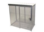 eurokraft pro Gasflaschen-Gittercontainer, mit Dach und Einflügeltor, BxT 2100 x 1085 mm