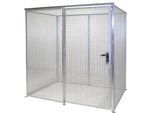 eurokraft pro Gasflaschen-Gittercontainer, ohne Dach, mit Einflügeltor, BxT 2100 x 1500 mm