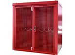 eurokraft pro Gasflaschencontainer mit Trennwand, feuerbeständig, für 35 Flaschen mit Ø 230 mm, rot
