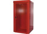 eurokraft pro Gasflaschencontainer, feuerbeständig, für 9 Flaschen mit Ø 230 mm, rot