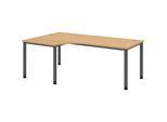 Freiformtisch, HxBxT 760 x 2000 x 1200 mm, graphit / Buche-Dekor kaiserkraft