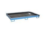 eurokraft pro Regal-Bodenwanne mit PE-Einsatz, 240 l Auffangvolumen, LxBxH 2165 x 1315 x 230 mm, blau