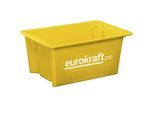 eurokraft pro Drehstapelbehälter aus lebensmittelechtem Polypropylen, Volumen 34 l, VE 3 Stk, Wände und Boden geschlossen, gelb