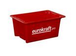 eurokraft pro Drehstapelbehälter aus lebensmittelechtem Polypropylen, Volumen 34 l, VE 3 Stk, Wände und Boden geschlossen, rot