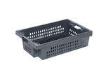 Drehstapelbehälter aus HDPE, Volumen 25 l, Wände und Boden durchbrochen, grau kaiserkraft
