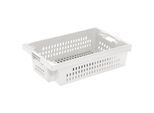 Drehstapelbehälter aus HDPE, Volumen 25 l, Wände und Boden durchbrochen, naturweiß kaiserkraft