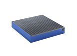 Paletten-Auffangwanne, LxBxH 1200 x 1200 x 185 mm, blau RAL 5012, mit Gitterrost kaiserkraft