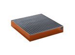 Paletten-Auffangwanne, LxBxH 1200 x 1200 x 185 mm, orange RAL 2000, mit Gitterrost kaiserkraft