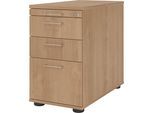 eurokraft pro Standcontainer, 1 Utensilienschub, 2 Materialschübe, 1 Hängeregistratur, Dekor Nussbaum