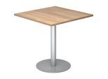 Besprechungstisch, LxB 800 x 800 mm, 755 mm hoch, Gestell silber, Platte Nussbaum-Dekor kaiserkraft