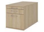eurokraft pro Rollcontainer, 1 Utensilienschub, 1 Materialschub, 1 Hängeregistratur, Tiefe 800 mm, Eiche