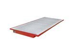 eurokraft pro Regal-Einhängewanne, mit verzinktem Gitterrost, LxB 3250 x 1250 mm, rot lackiert