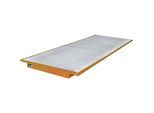 eurokraft pro Regal-Einhängewanne, mit verzinktem Gitterrost, LxB 3550 x 1250 mm, orange lackiert