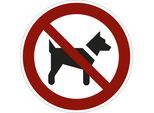 Verbotszeichen, Mitführen von Hunden verboten, VE 10 Stk, Kunststoff, Ø 200 mm kaiserkraft