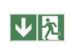 Rettungswege, unten, VE 10 Stk, Aluminium, 300 x 150 mm kaiserkraft