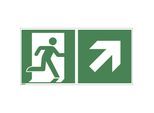 Rettungswege, rechts aufwärts, VE 10 Stk, Aluminium, 300 x 150 mm kaiserkraft