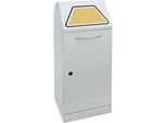 Wertstoffsammler, Einwurfklappe handbetätigt, mit Abfallsackhalterung, Volumen 75 l, lichtgrau kaiserkraft