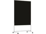 eurokraft basic Moderationswand, mobil, Textilbezug / Whiteboard, BxH 1200 x 1500 mm, schwarz