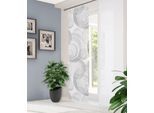 Schiebegardine HOME IN GREEN "SPIRO" Gr. 1, grau, B:60cm H:245cm, Polyester, Gardinen, DIGITALBEDRUCKT, BAMBUSOPTIK RECYCELT