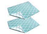 Badematte FRAMSOHN FROTTIER "Tiles", blau, H:7mm, Baumwolle, Badematten, Badematte, Baumwolle, Badvorleger, Hotelmatte, wendbar