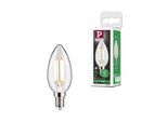 PAULMANN LED-Leuchtmittel "Eco-Line Filament 230V LED Kerze E14 1er-Set 525lm 2,5W 3000K Klar", Energieeffizienz: A (A-G), transparent, L:9,8cm Ø:3,5cm, Leuchtmittel