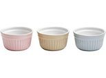 Backform VAN WELL "Ragout-Förmchen, Ø 10 cm, aus Steingut, rosa/beige/grau, 3er-Set", bunt (mehrfarbig), Ø:10cm, Steingut, Küchenformen, backofenfest bis 280 C, spülmaschinenfest