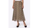 Schlupfrock CLASSIC BASICS, Damen, Gr. 24, beige (beige, schwarz, bedruckt), 100% Polyester, bedruckt, gemustert, lang, Röcke