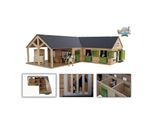 Kids Globe Horses Pferdehof aus Holz, 1:24, mit Tören, Fenster + Tor, ohne Tiere