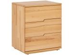 Mid.you Nachtschrank, Holz, Kernbuche, massiv, 3 Schublade(n) Schubladen, 50x60x40 cm, Schlafzimmer, Nachttische