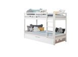 Mid.you Etagenbett , Weiss , Holz , Kiefer , massiv , 90x200 cm , Bettkasten, für Rollrost geeignet , Baby- und Kindermöbel, Kinder- & Jugendzimmer, Kinderbetten, Etagenbetten