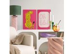 Leinwandbild REINDERS "Oh La La", rosa (farbe bild(er): rosa), B:20cm H:30cm T:5cm, Leinwand, Bilder, Leinwandbild