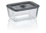 Kela Frischhaltedose , Grau , Glas , 1,4 l , 14.5x9x20 cm , Küchenzubehör, Vorratsbehälter, Frischhaltedosen