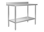 vidaXL Küchen-Arbeitstisch mit Aufkantung 120 x 60 x 93 cm Edelstahl