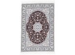 Teppich CARPETFINE "Nain Diane, auch als Läufer", rot, B:120cm H:8mm L:170cm, Polyester, Polypropylen, Teppiche, Teppich, Kurzflor mit Fransen, Vintage Orient Look, Wohnzimmer