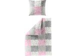 Bettwäsche BIERBAUM "3092", rosa (rose), B/L: 135cm x 200cm, 1 Stk., 1 Stk., Seersucker, B/L: 80cm x 80cm, 2 Stk., Seersucker, Obermaterial: 100% Baumwolle, Bettwäsche, Bettwäsche, Biber, 100 % Baumwolle, pflegeleicht, kuschelig weich